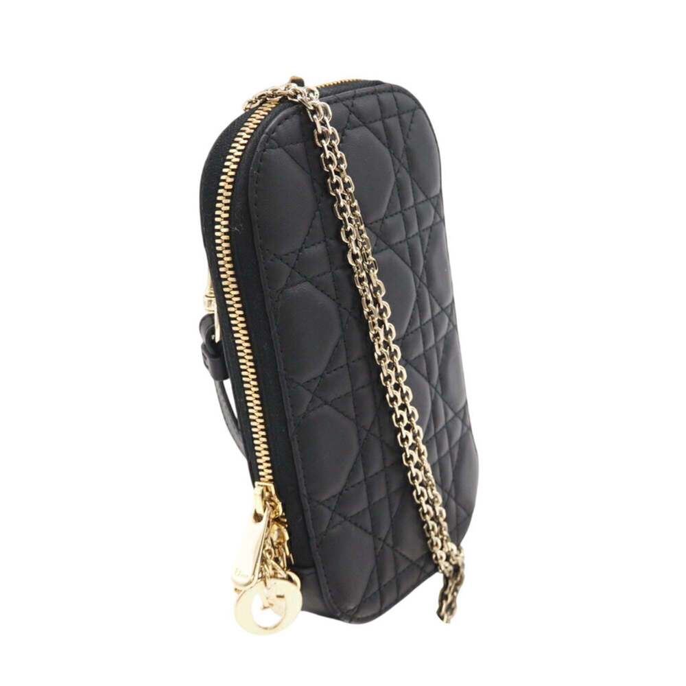 CHRISTIAN DIOR Black Lambskin Leather Shoulder Bag - Picture 3 of 12